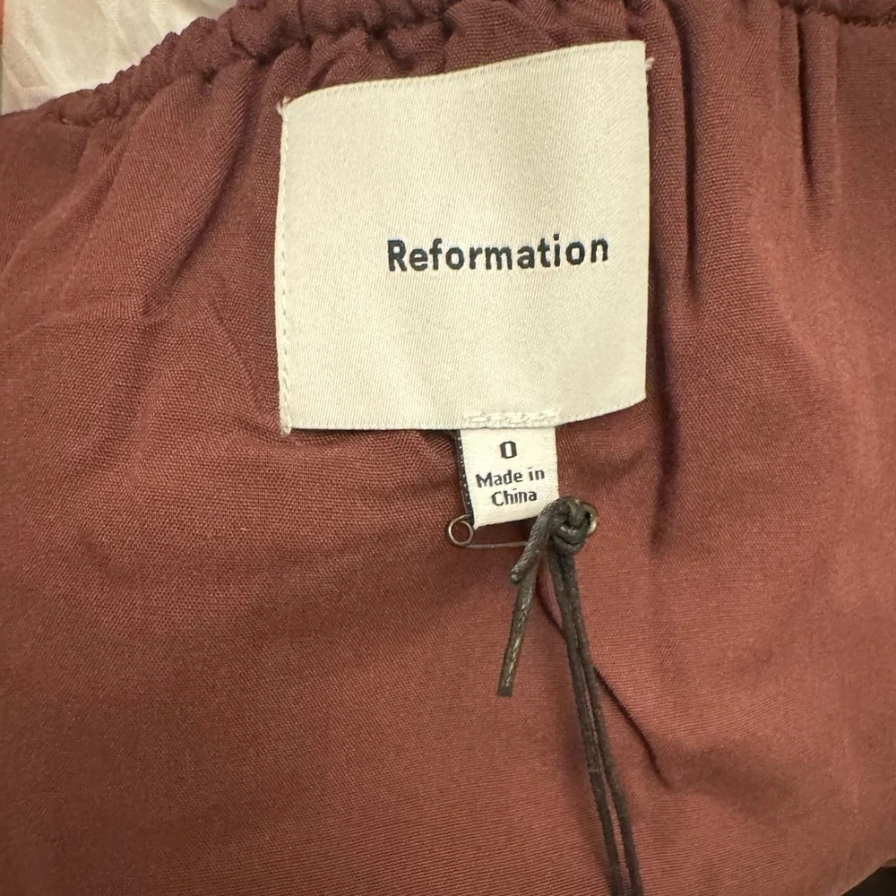 Reformation Hazen Linen Two Piece Brown - Size 0